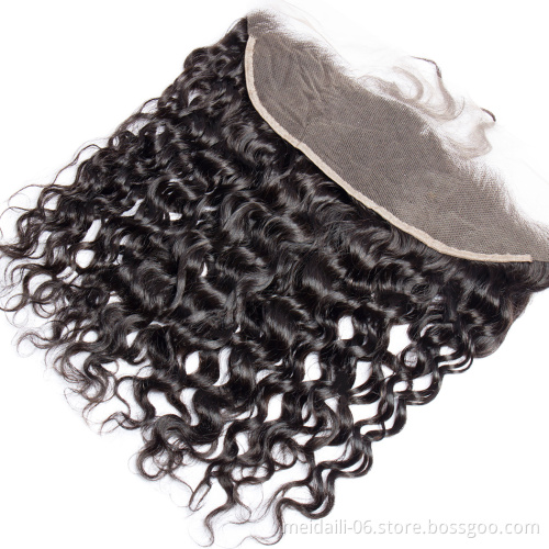 wholesale virgin hair vendors cheap price 13x4 lace frontal closure unprocessed water curly hair lace closure 13x4 closure